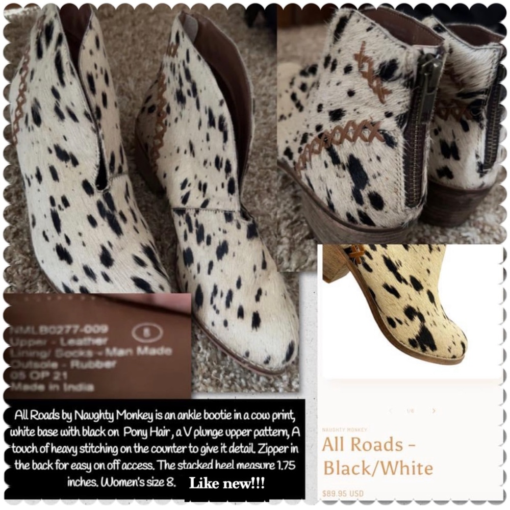 All roads cow hide booties!
